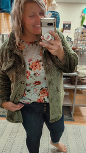 Florals on Grey Top