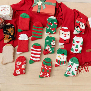 Plush Knit Christmas Socks