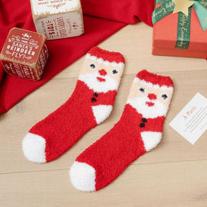 Plush Knit Christmas Socks