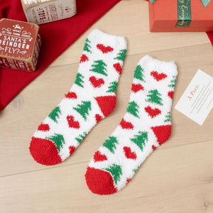 Plush Knit Christmas Socks