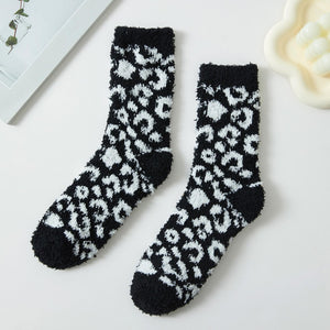 Soft Plush Leopard Print Socks