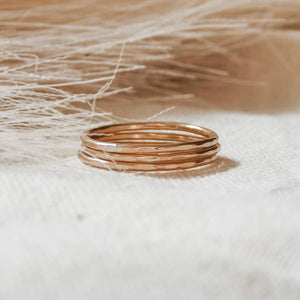 Waterproof Hammered Stacking Ring