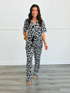 Crazy About Cow Print PJ Set