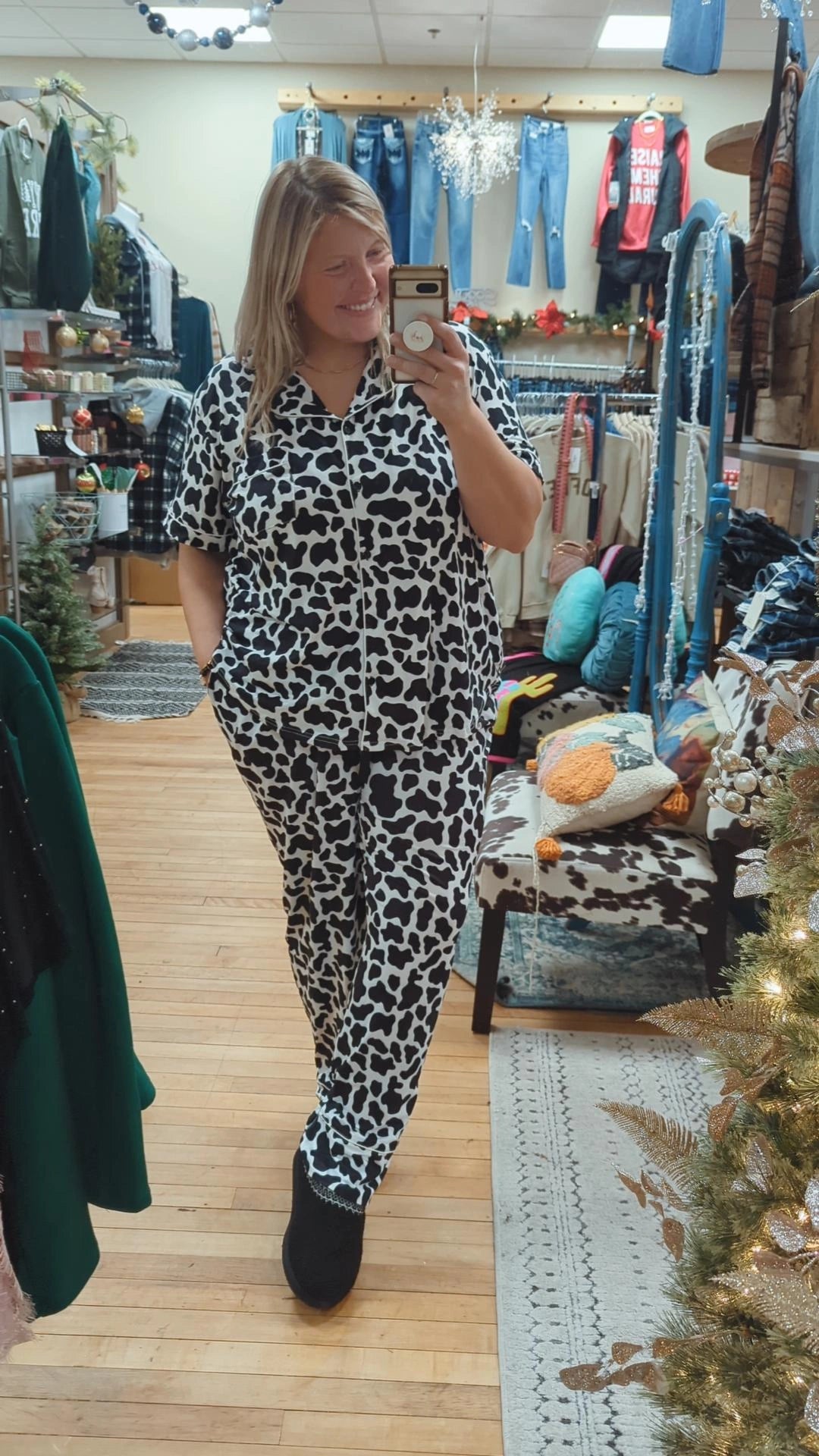 Crazy About Cow Print PJ Set