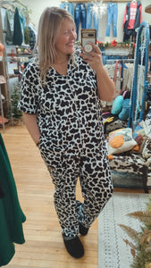 Crazy About Cow Print PJ Set