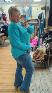 Turquoise - I Like Em Chunky Sweater