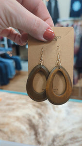 Wooden Teardrop Dangle