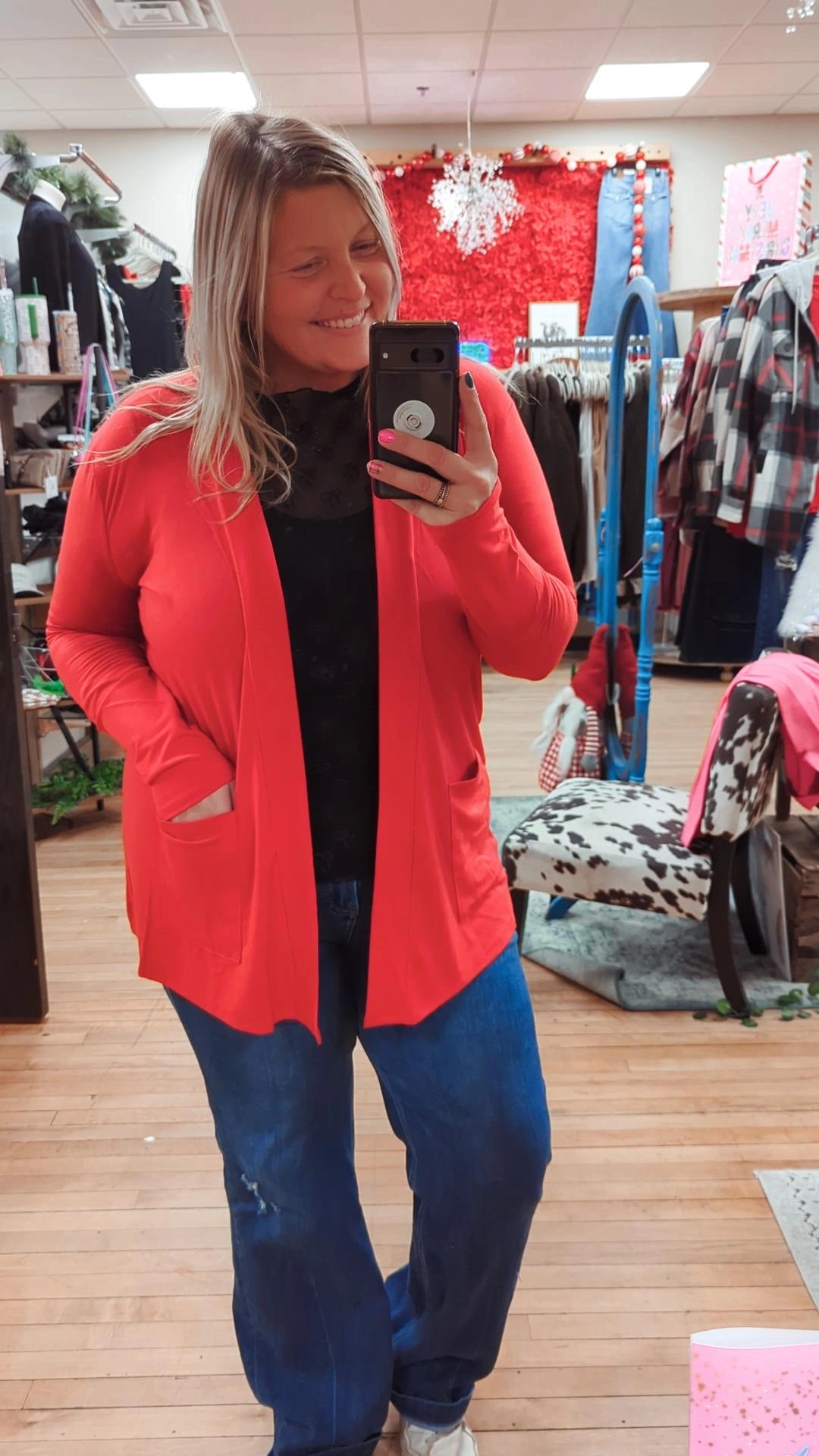 Christmas Kiss Cardi - Ruby