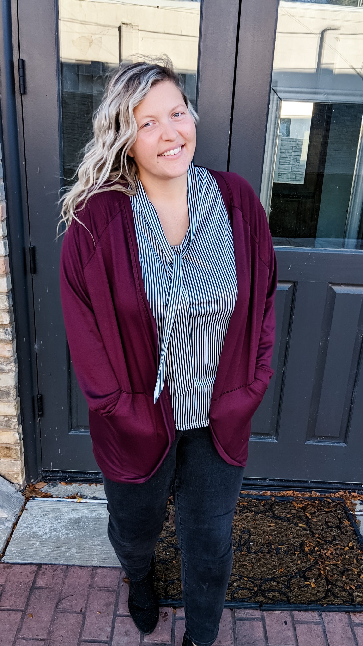 New Perspectives Cardigan - Wine