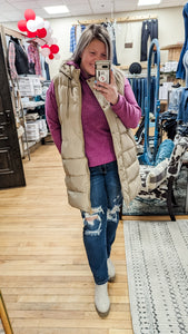 Champagne Goddess Silky Puffer Vest