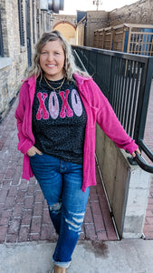 Leopard Sequin Pop XO Tee