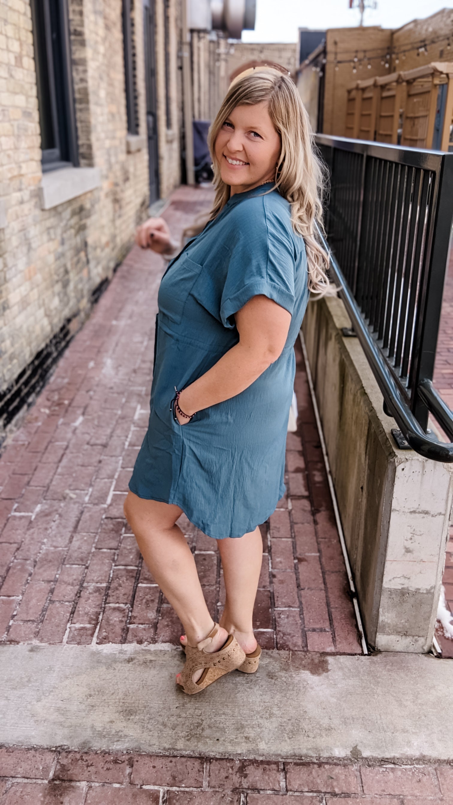 Gone with the Wind Dress - Teal