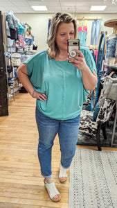 Soft Oversized Aqua Top