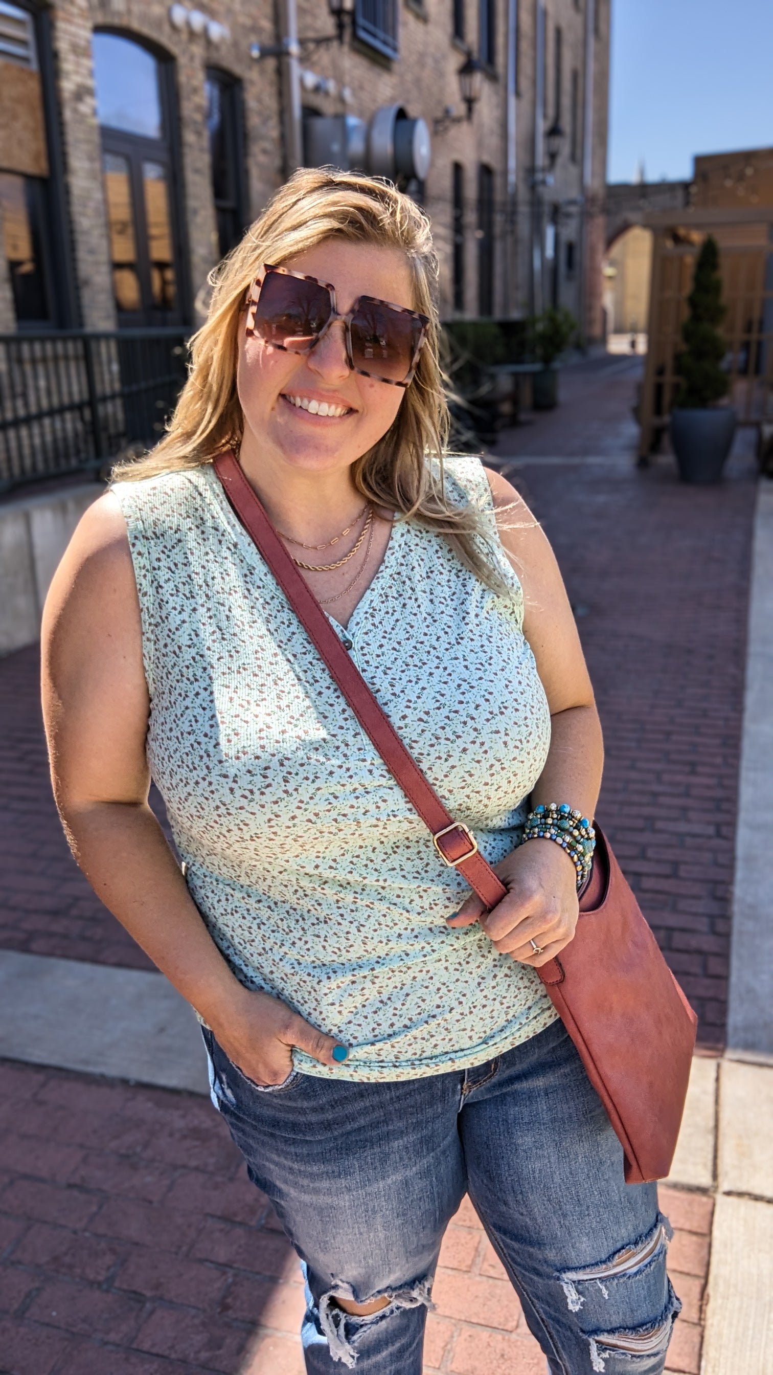 Mint Green Henley Tank