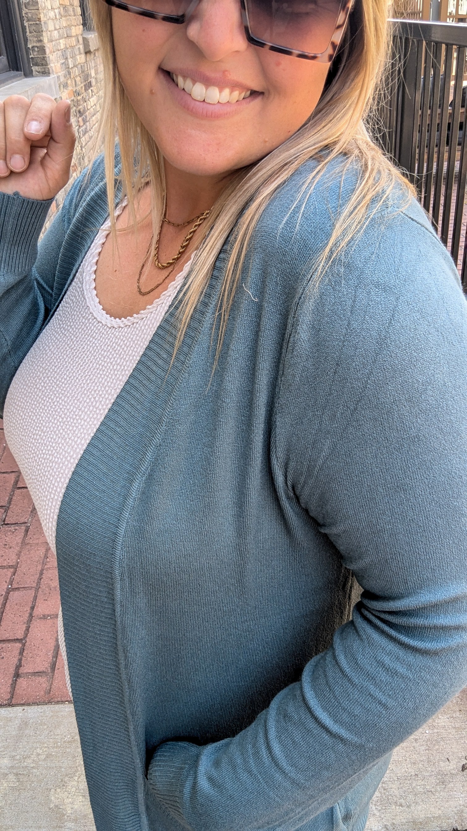 Teal Lightweight Knit Cardigan