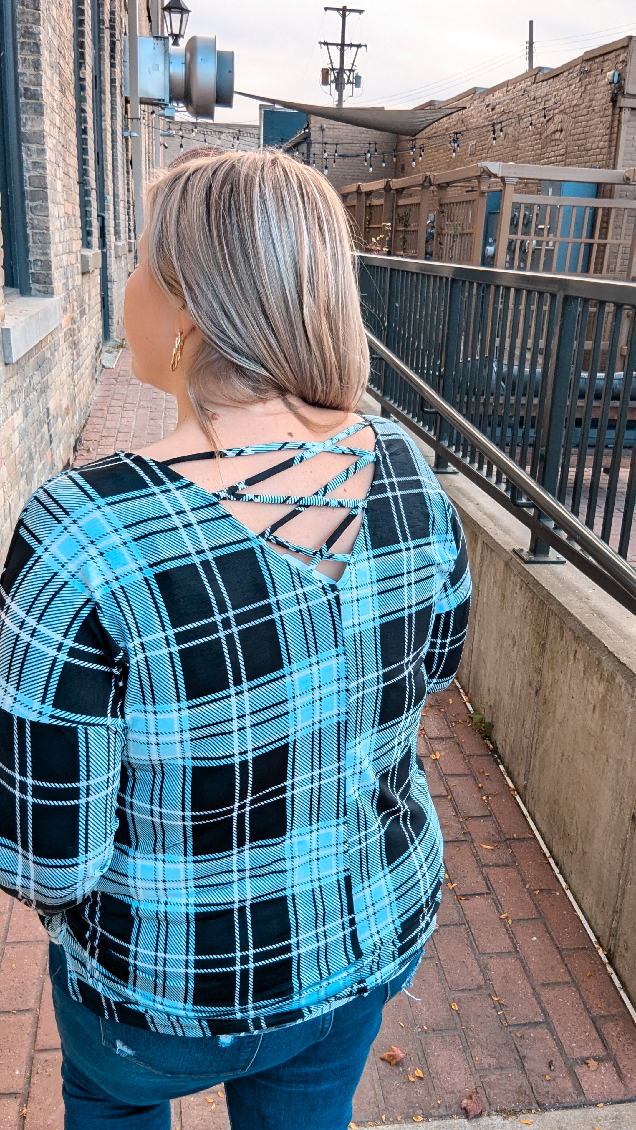 Something Special Plaid LS Top