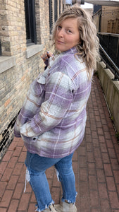 BF Pretty In Purple Plaid Shacket