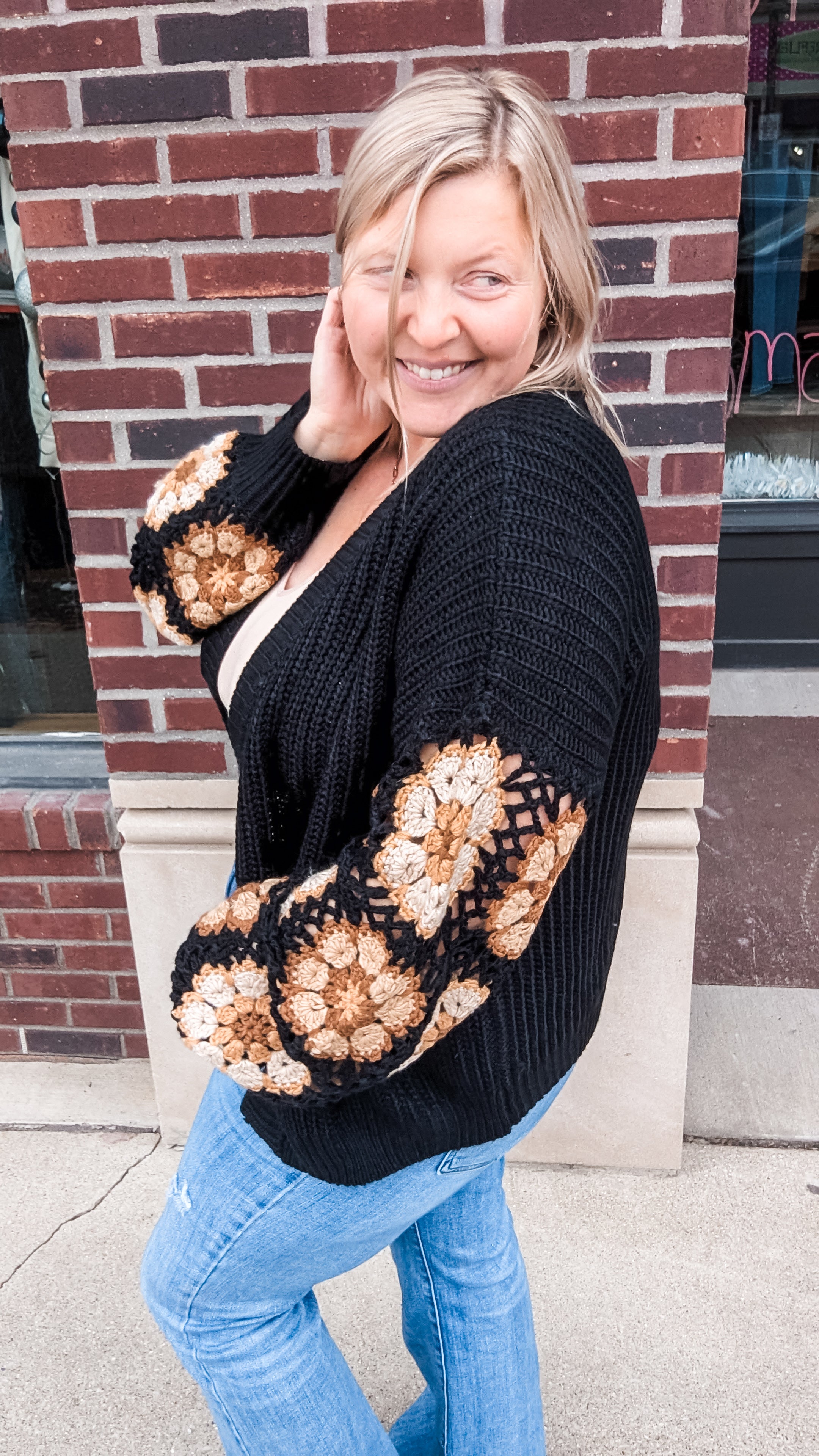 Cutesy Crochet Sleeve Cardigan