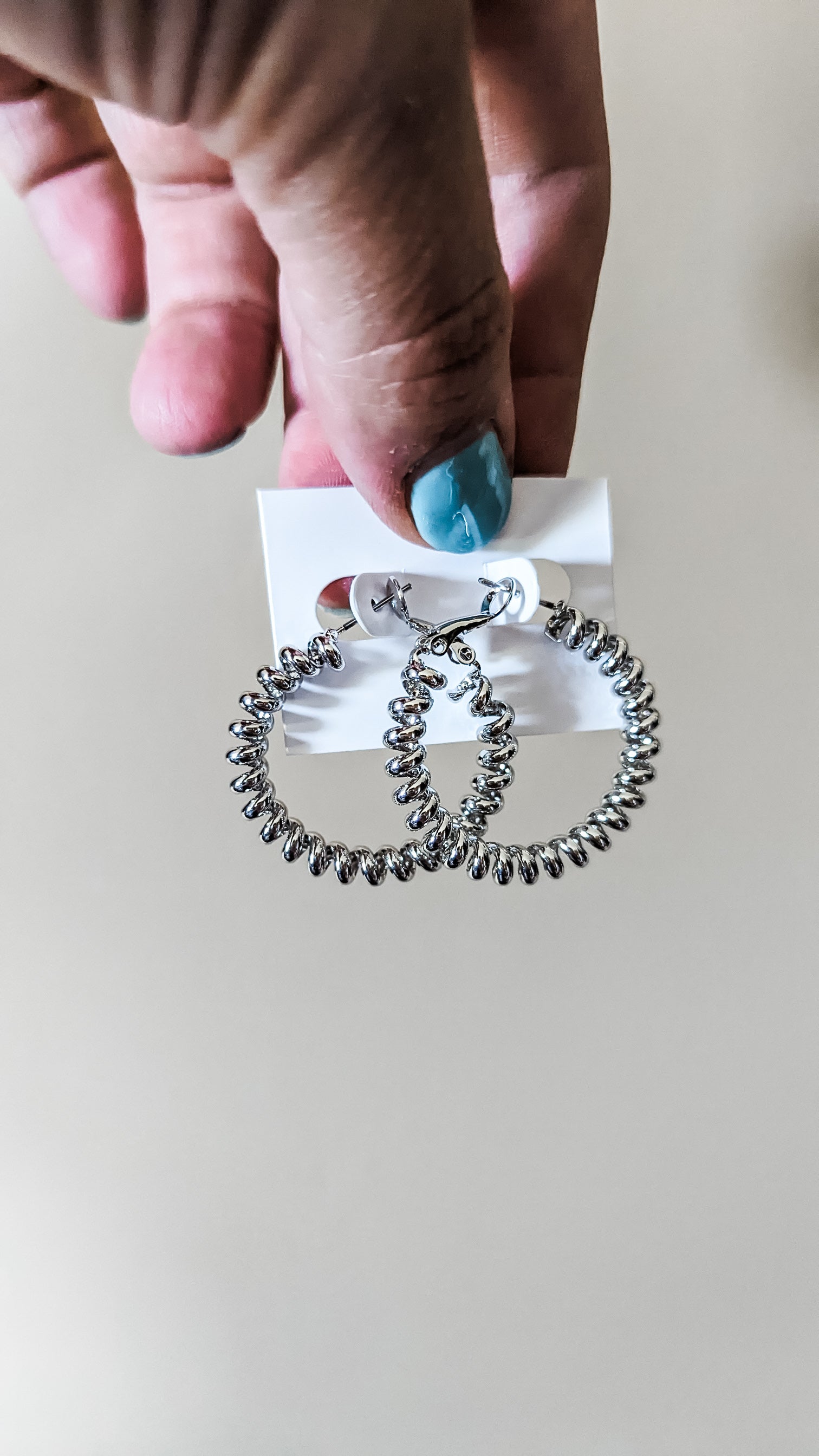 Silver Spiral Hoop