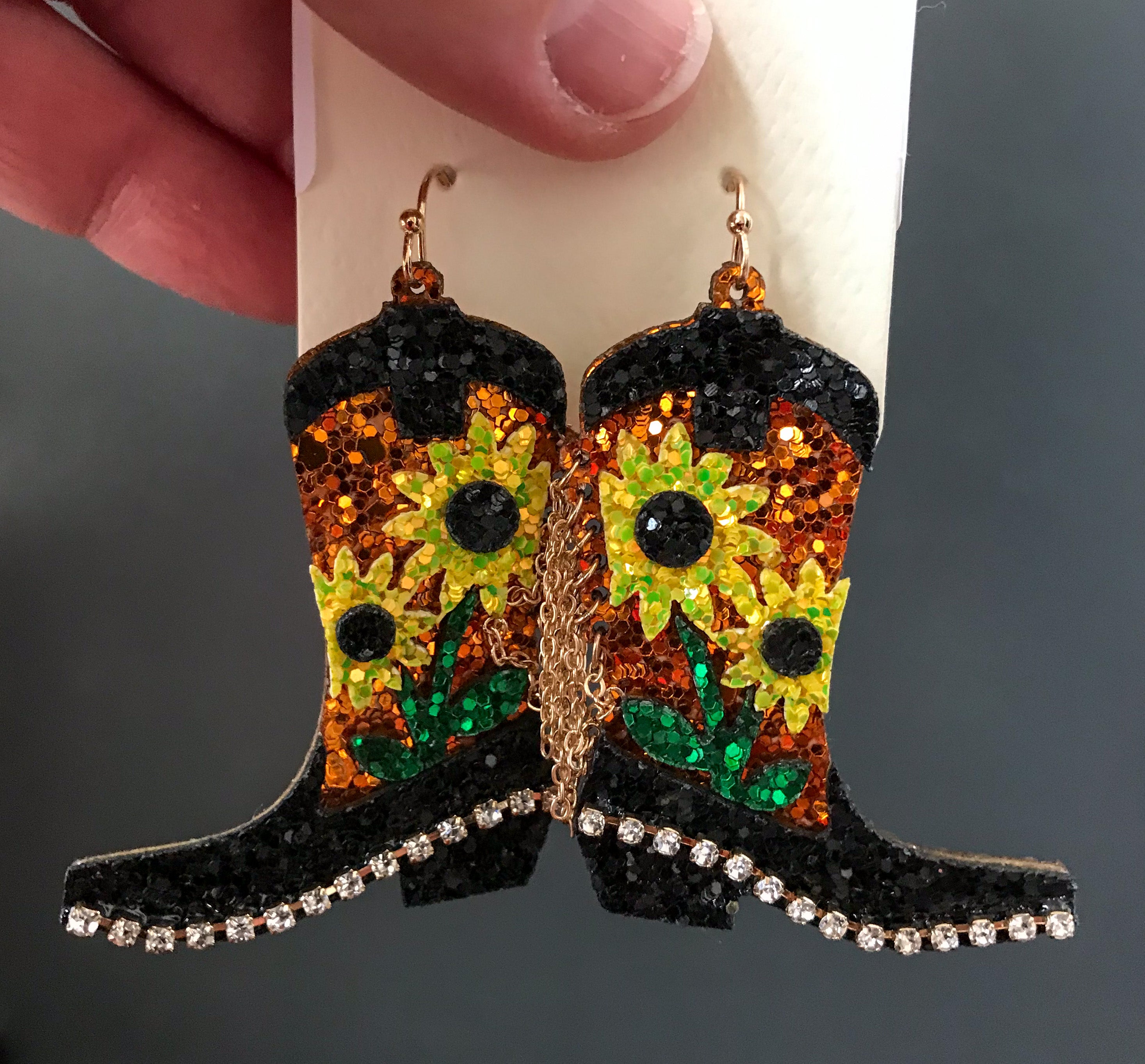 “These Boots” Glitter Dangle