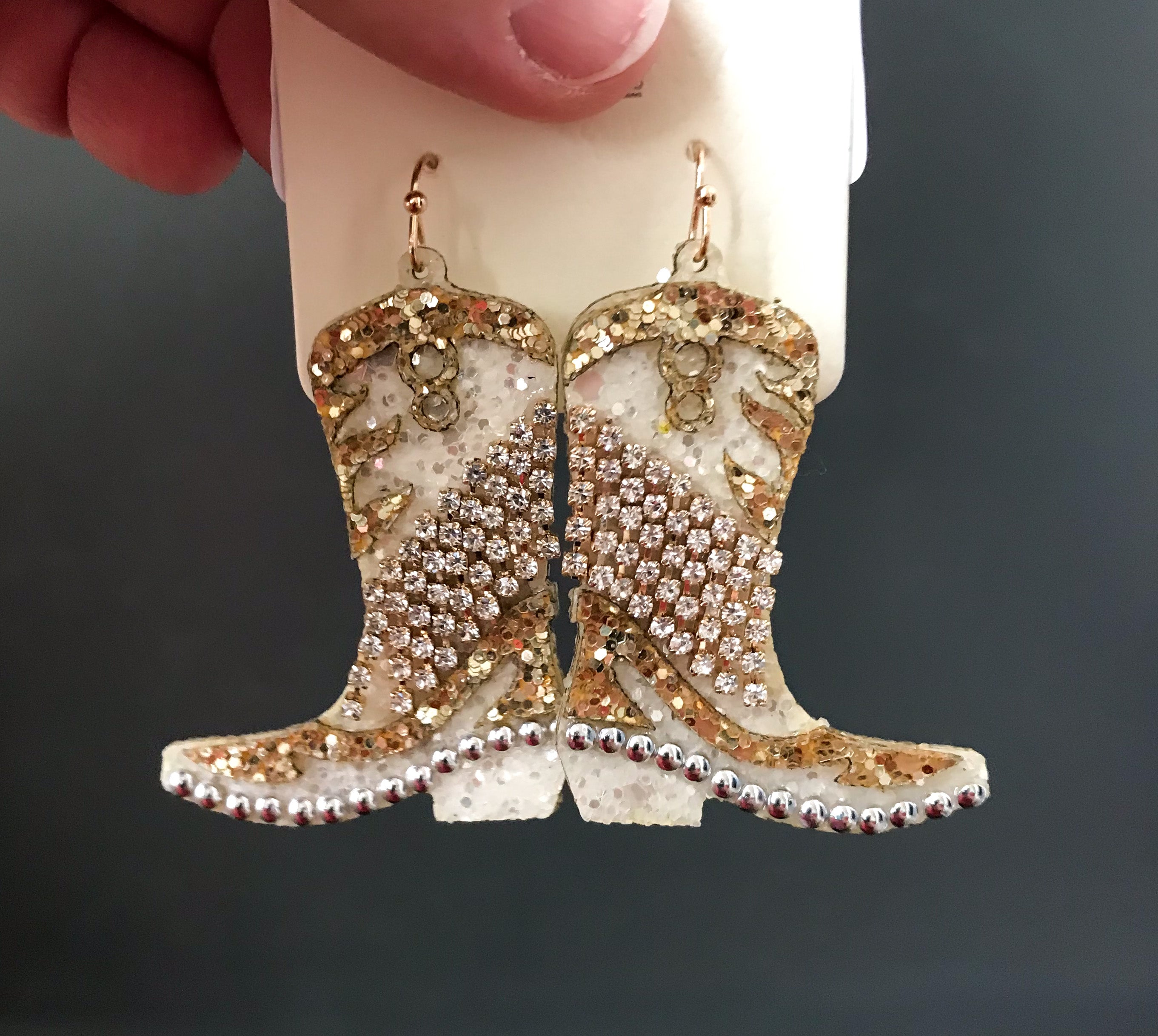 “These Boots” Glitter Dangle