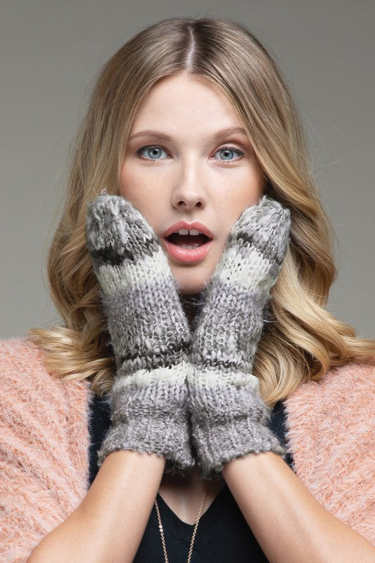 Knit Sherpa Lined Mittens