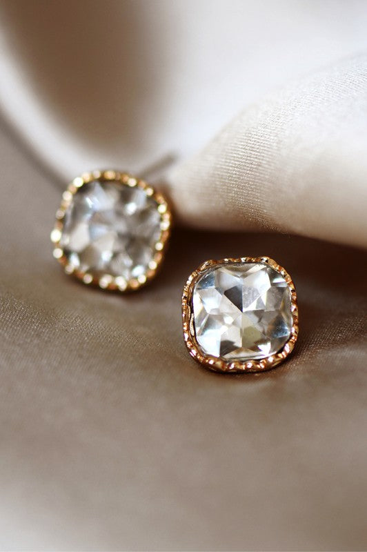 Crystal Square Studs