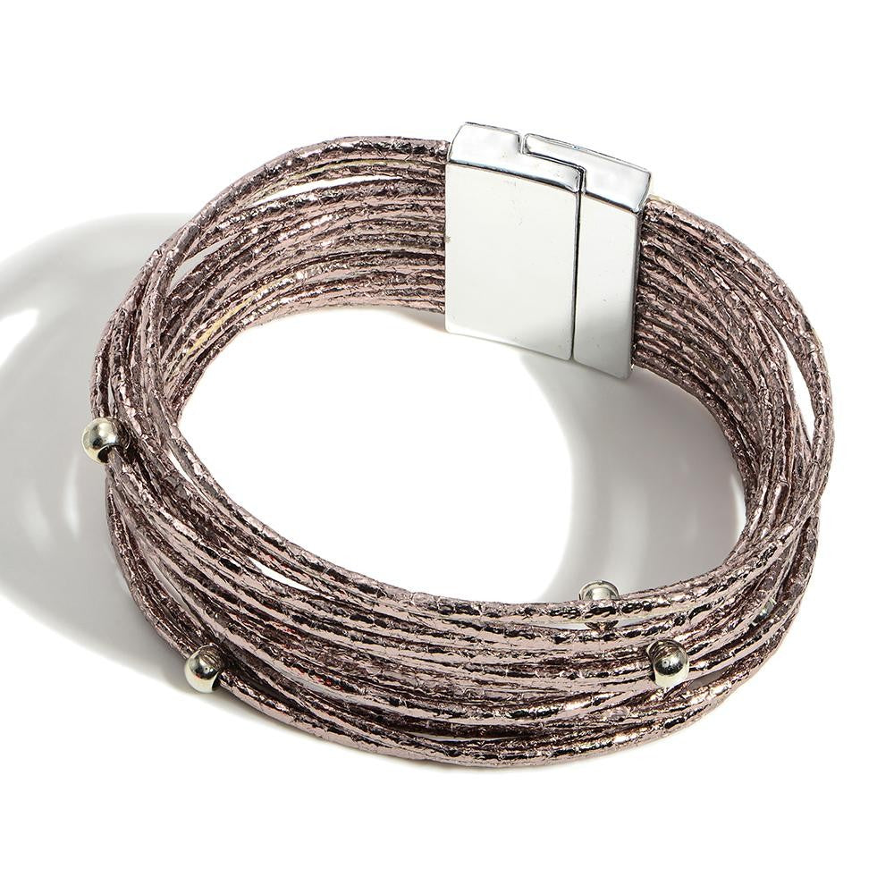 Rhodium Layers Magnetic Bracelet