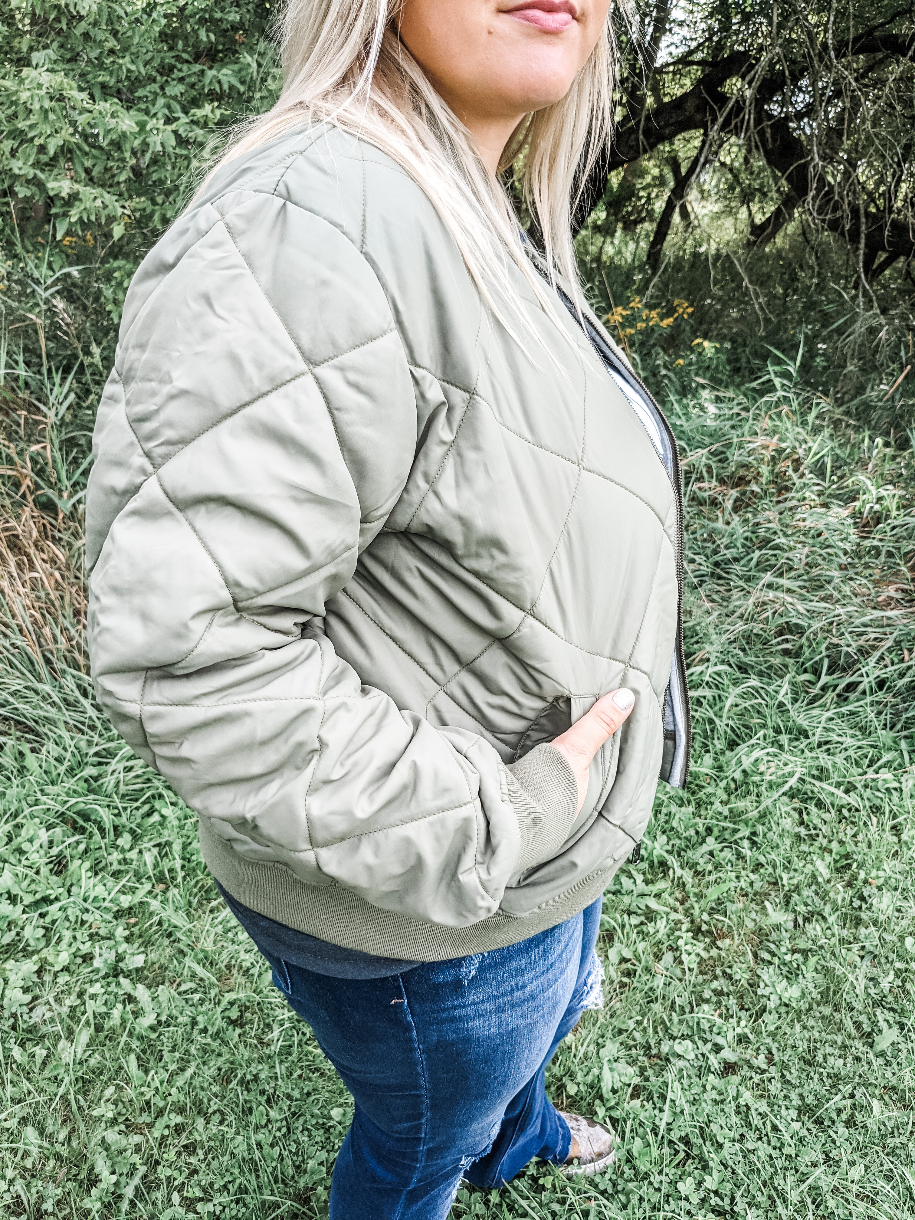 Olive Fall Quilted Jacket