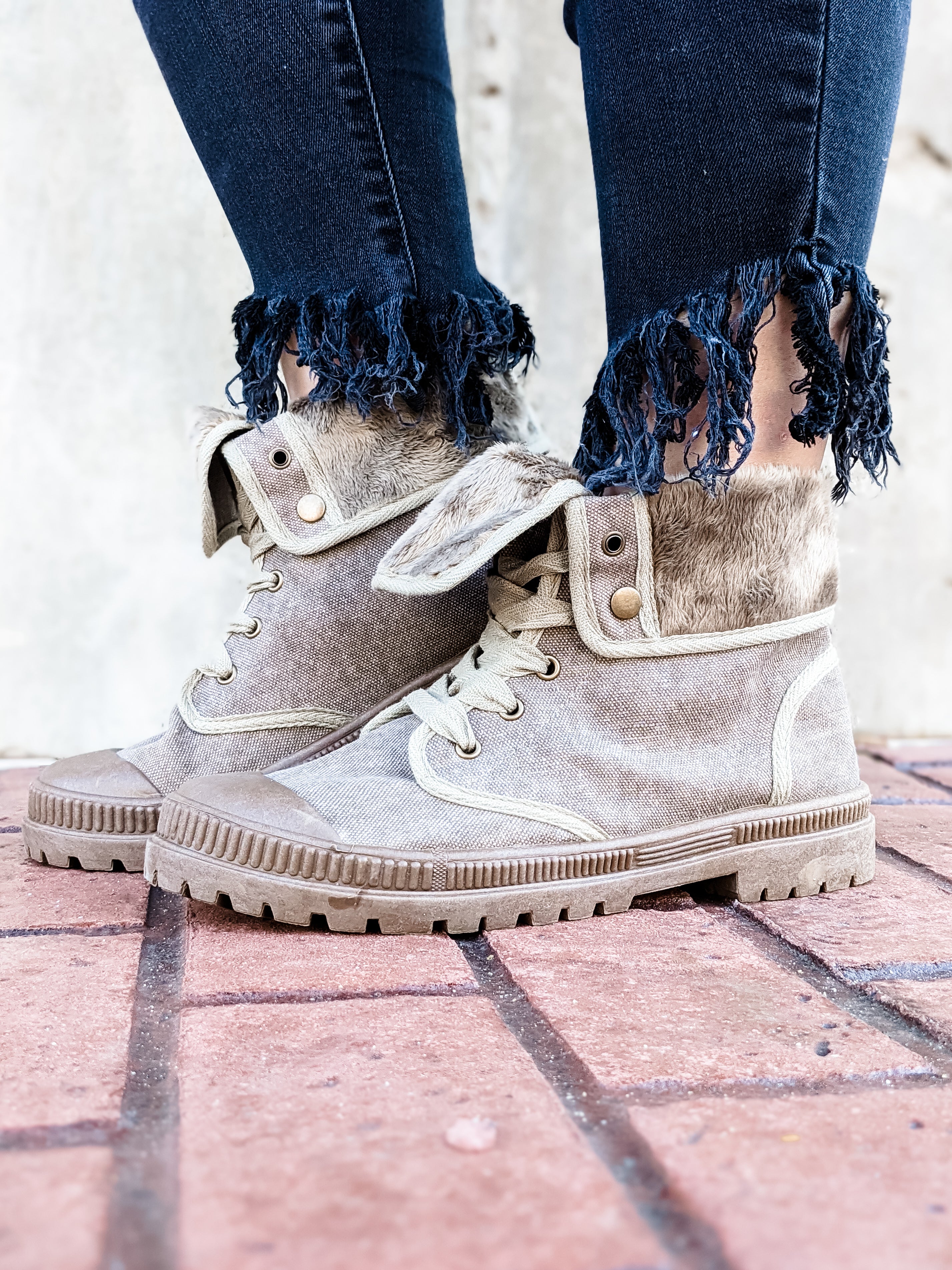 In Charge Fuzzy Combat Boot