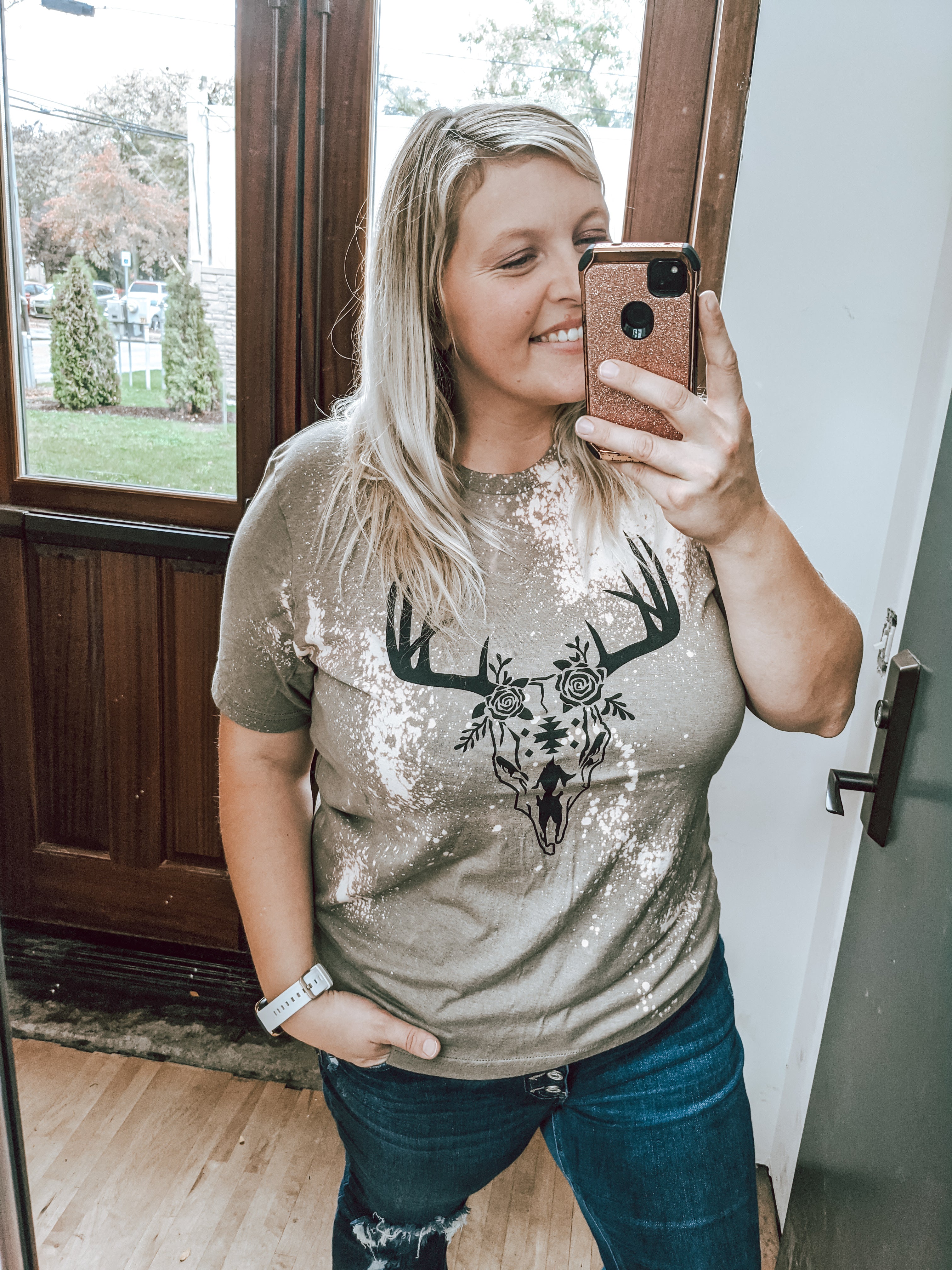 Olive Buck Bleached Tee