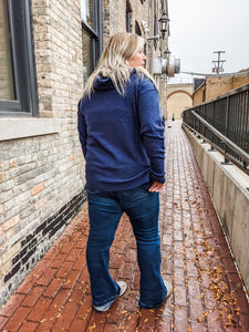 Navy  Henley Top