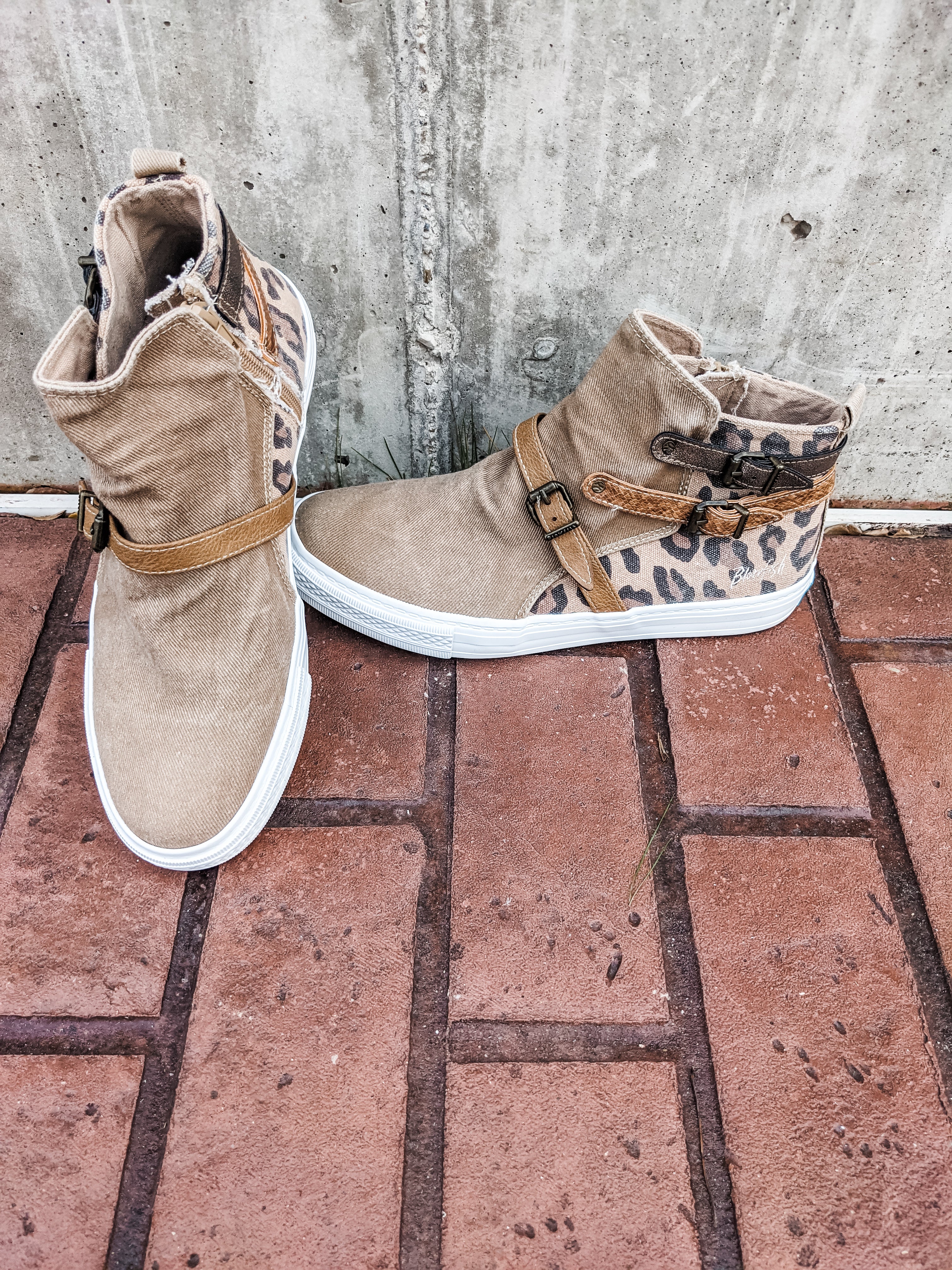 Taupe / Leopard High Top