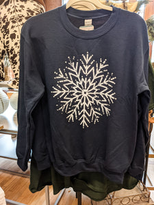 Distressed Snowflake Sweatshirt