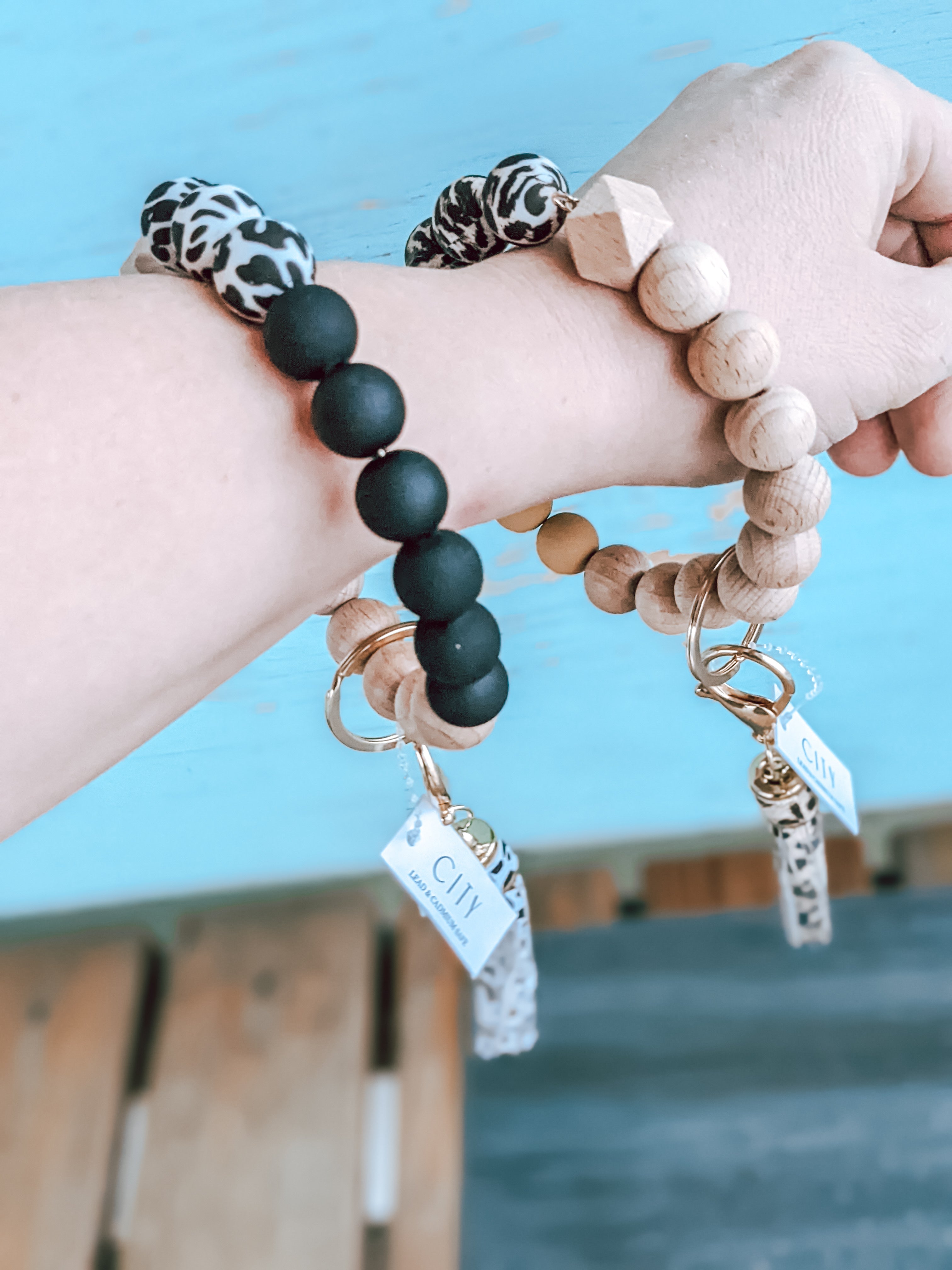 Wooden Bead Key Bangle