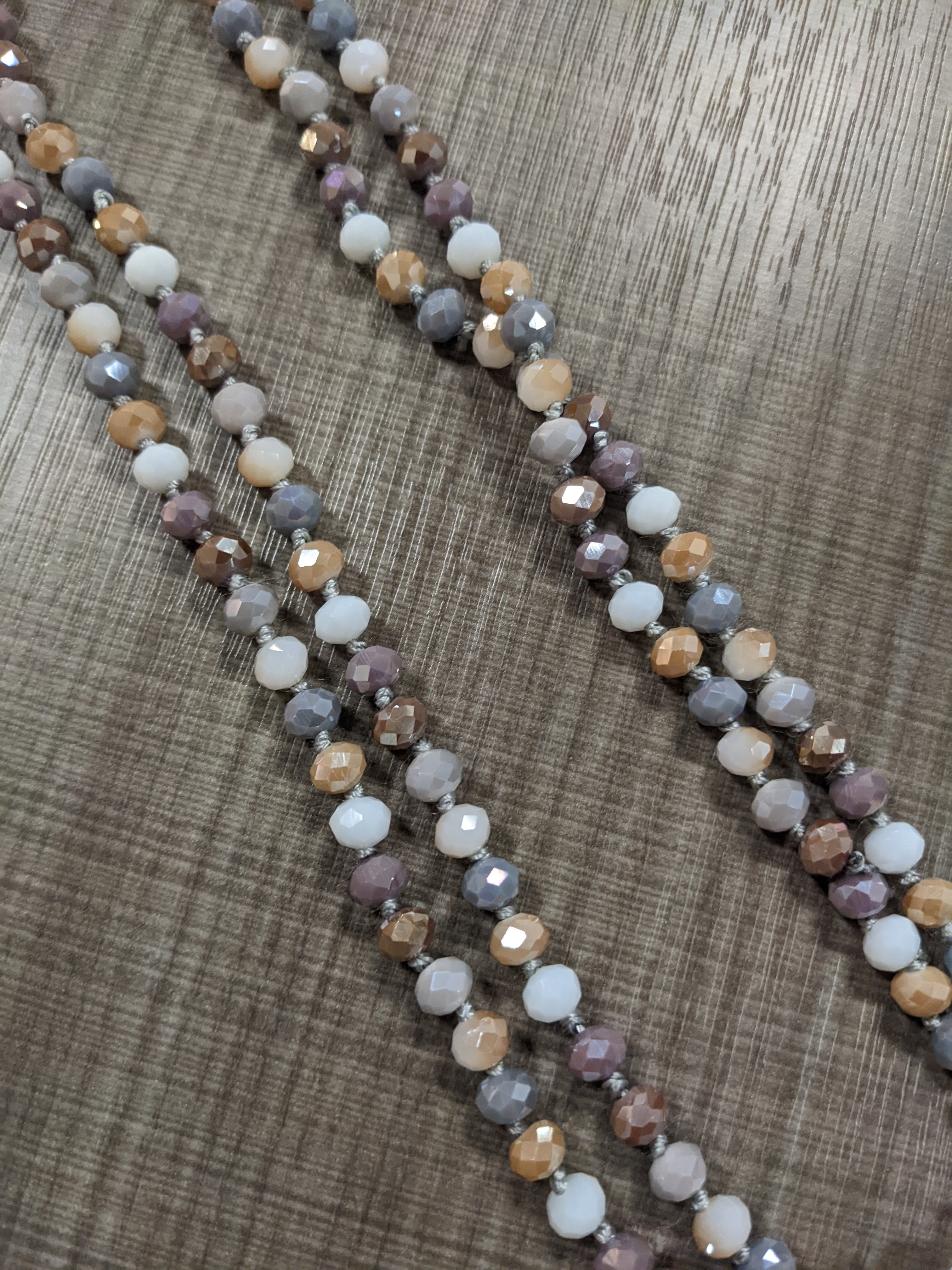 Plum grey multi bead