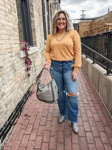 Golden Mustard Smocked Top