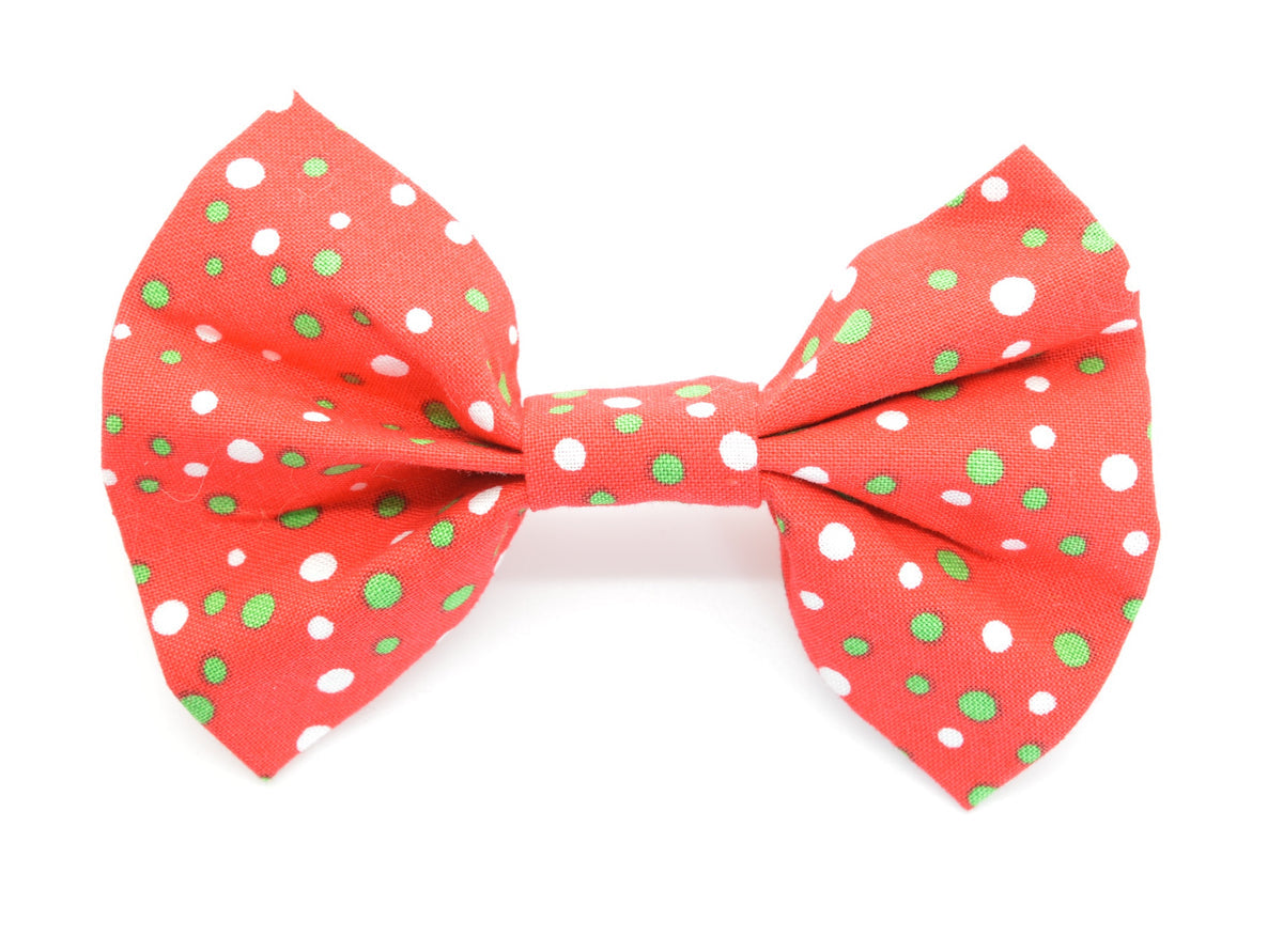 Red & Green Polka Dot Bow Tie