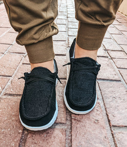 Sharp Black Boat Shoe