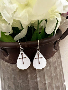 Cross Teardrop Earring