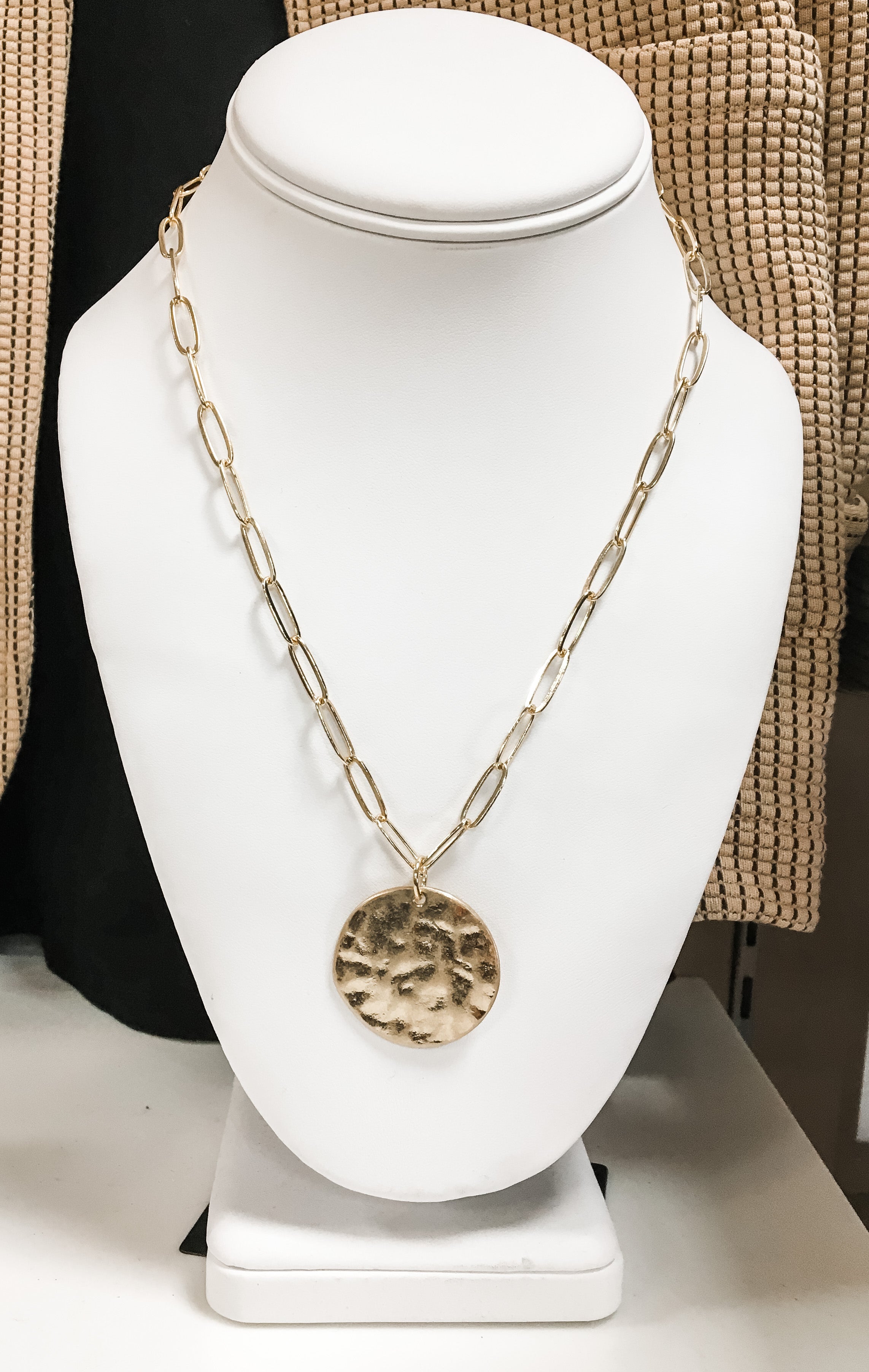 Hammered Disc Necklace