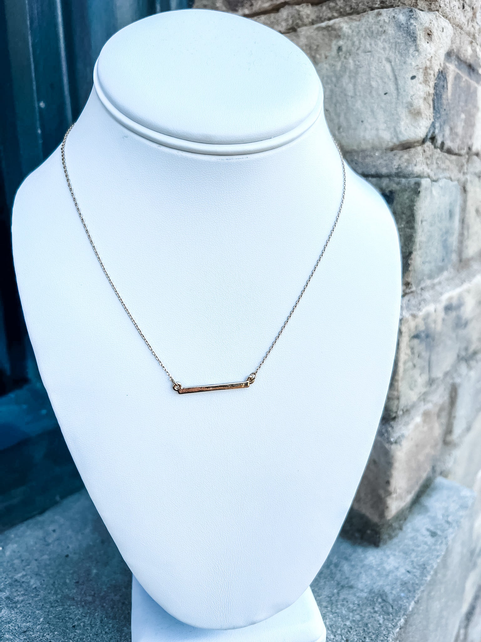 Simple Gold Bar Necklace