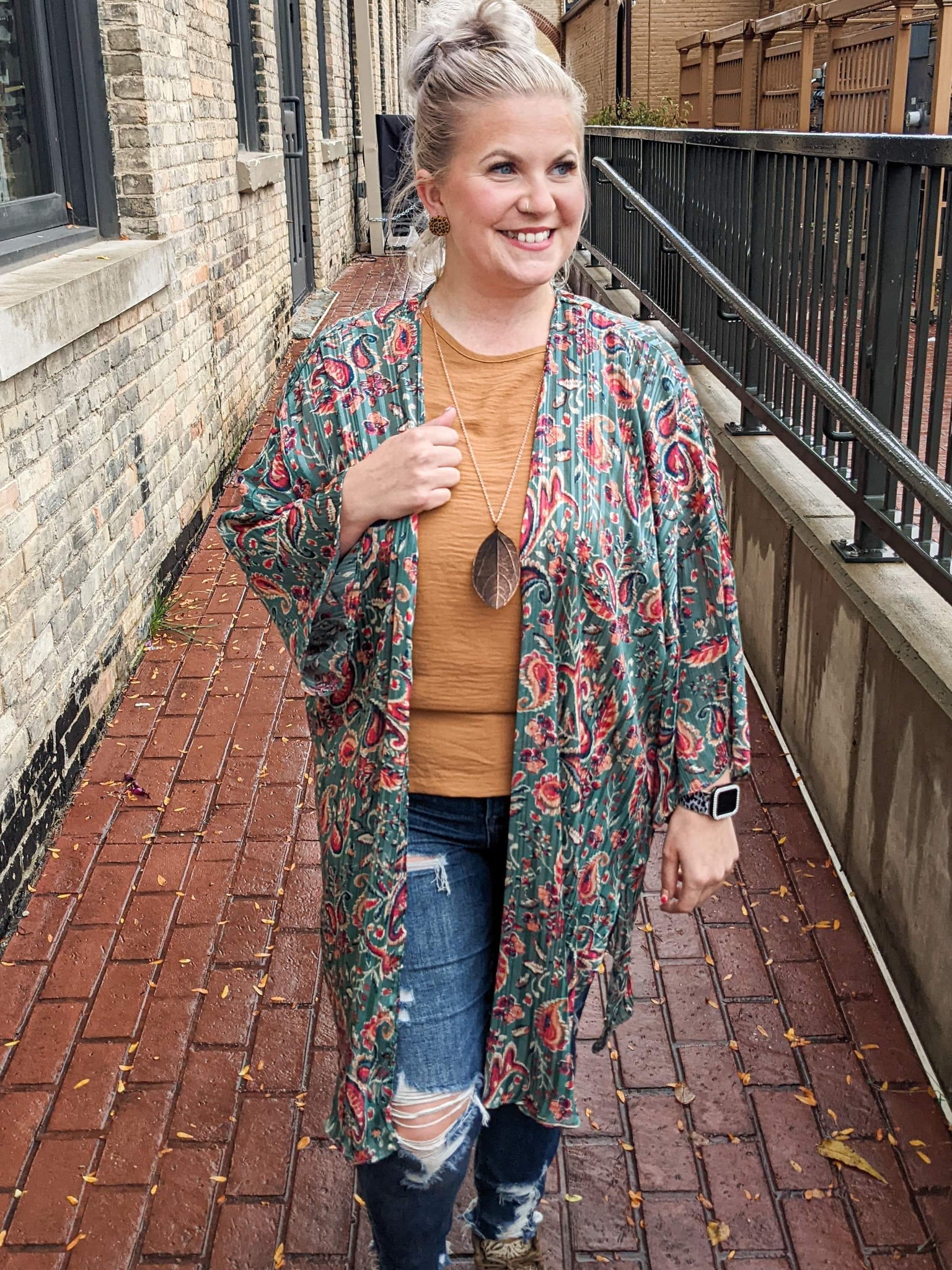 Teal & Paisley Kimono