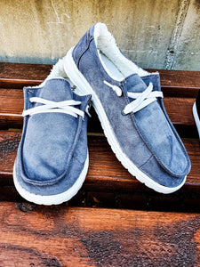 Harley Grey Lined Boat Shoe